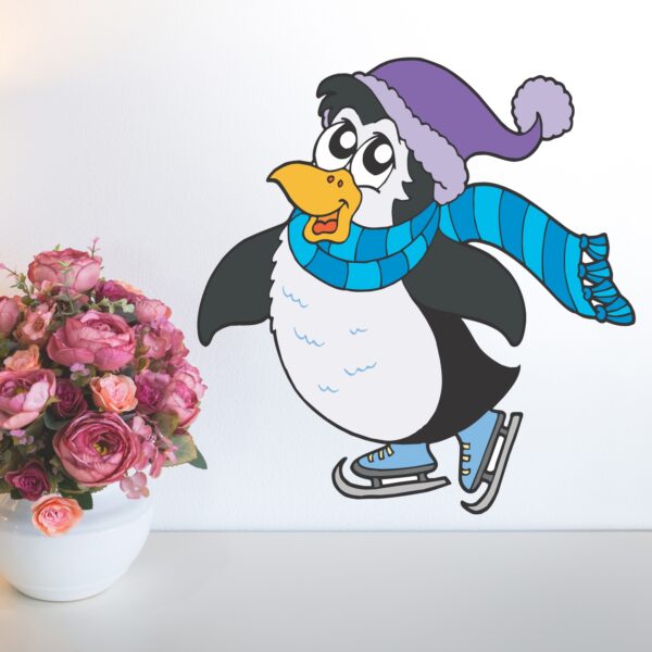 Skier Penguin Wall Sticker