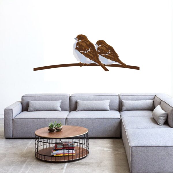 Beautiful Birds On Tree Branch Wall Sticker