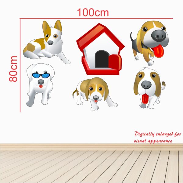 Set Of 6 Dogs & Dog House Wall Sticker - Image 3