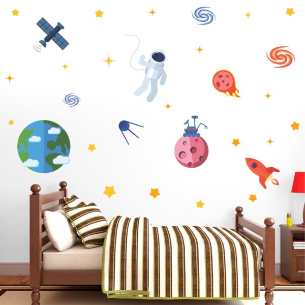 Astronut Satilite Space  Baby - Kids - Learning Education  Nursery  Pre School Kinder Garden Wall Sticker