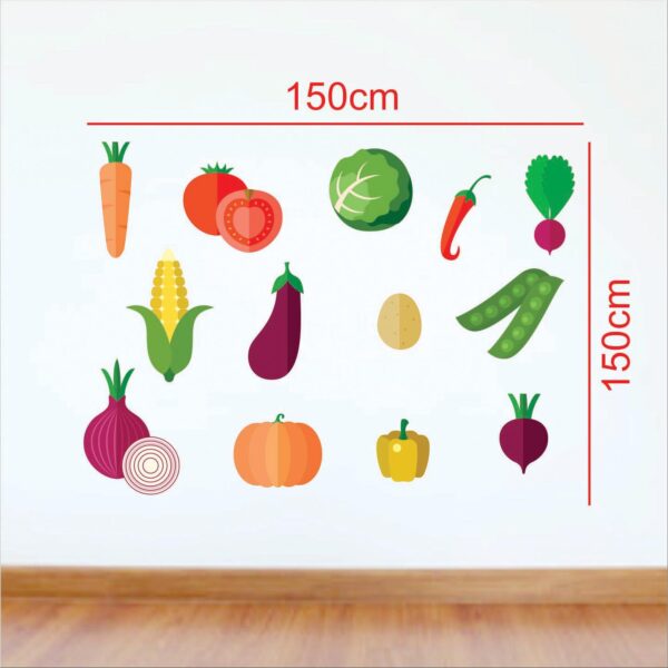 Colourful Vegetables Kids Learning Education  Nursery  Pre School Kinder Garden Wall Sticker - Image 3