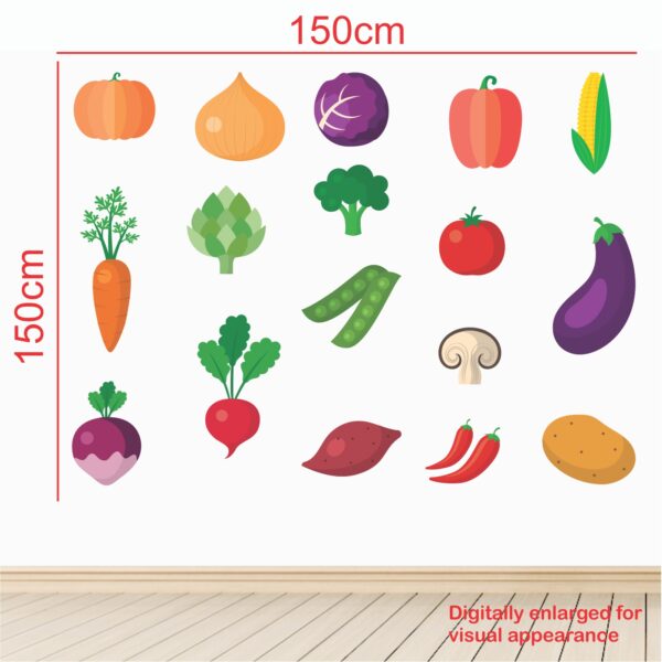 Colourful Vegetables Kids Learning Education  Nursery  Pre School Kinder Garden Wall Sticker - Image 3