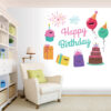 Kids Happy BirthDay Celebration Decoration - Baby - Kids - Nursery  Pre School Kinder Garden Wall Sticker