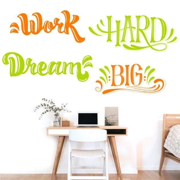 Work Hard Dream Big Inspirational Motivational Quotes Wall Sticker