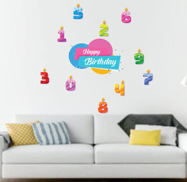 Birthday Candle Age Numbers Fun And  Baby - Kids - Learning Education  Nursery  Pre School Kinder Garden Wall Sticker