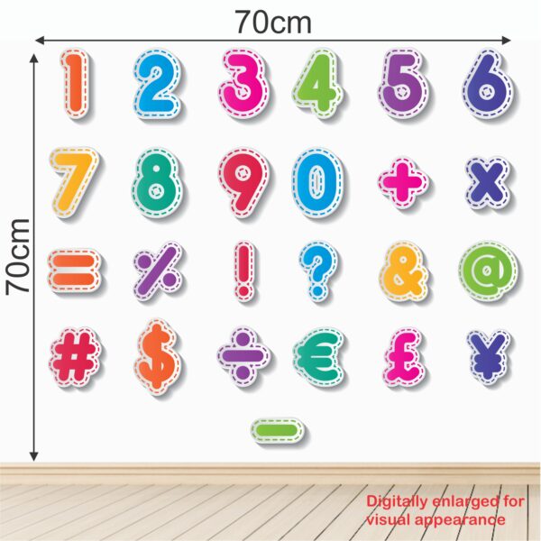 Numbers and Symbols  Fun And Easy - Baby - Kids - Learning Education  Nursery  Pre School Kinder Garden Wall Sticker - Image 3
