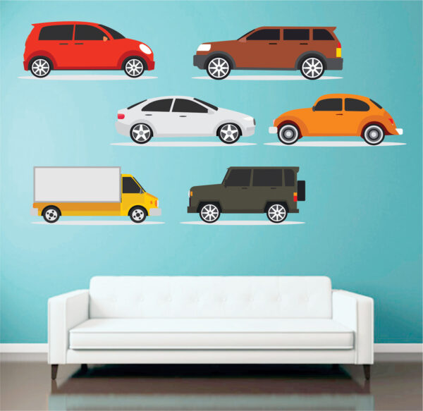 Colorful Classic Cars Transport Kids Learning Education Baby - Kids - Learning Education  Nursery  Pre School Kinder Garden Wall Sticker