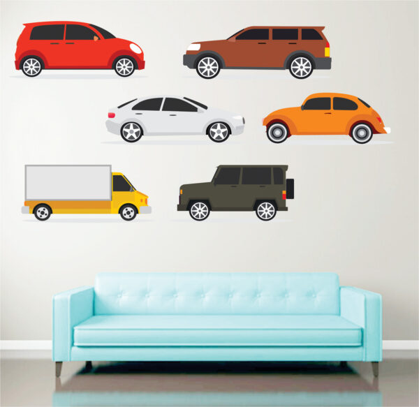 Colorful Classic Cars Transport Kids Learning Education Baby - Kids - Learning Education  Nursery  Pre School Kinder Garden Wall Sticker - Image 2