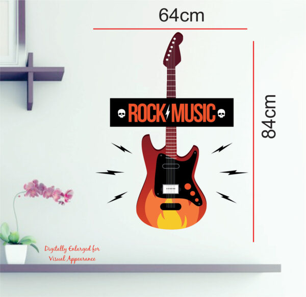 Rock Guitar Music  Decorative - Creative - Colorful - Wall Sticker