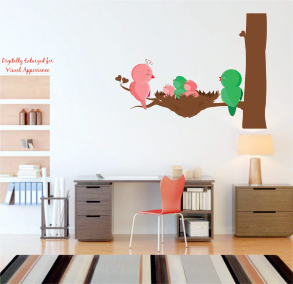 Love Birds Nest on a Tree Wall Sticker - Image 2