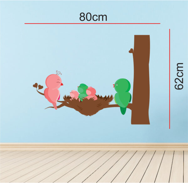 Love Birds Nest on a Tree Wall Sticker - Image 3