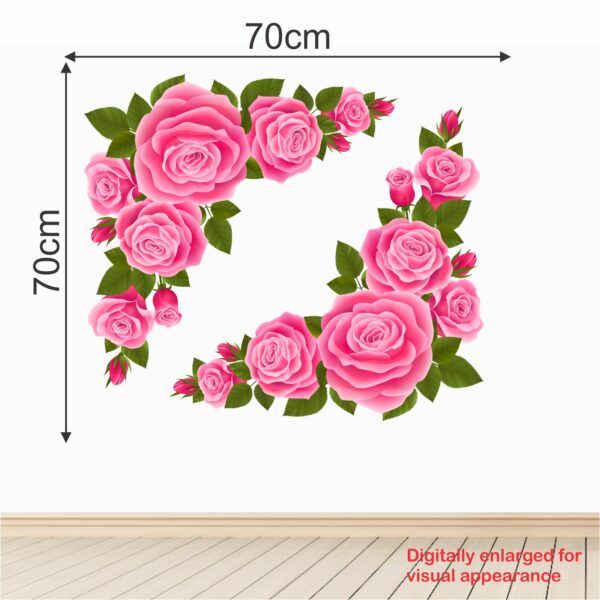 Rose?Flower Leaves Frame?-  Decorative - Creative - Colorful - Wall Sticker - Image 3