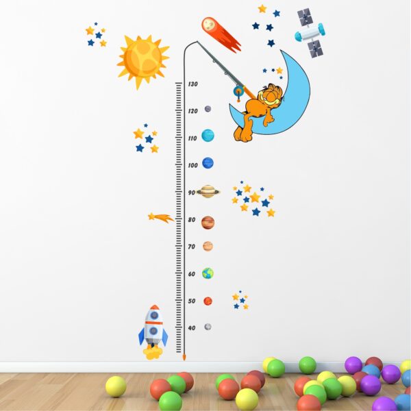 Space Theme Kids Size Measuring Chart  Baby - Learning Education  Nursery  Pre School Kinder Garden Wall Sticker - Image 2