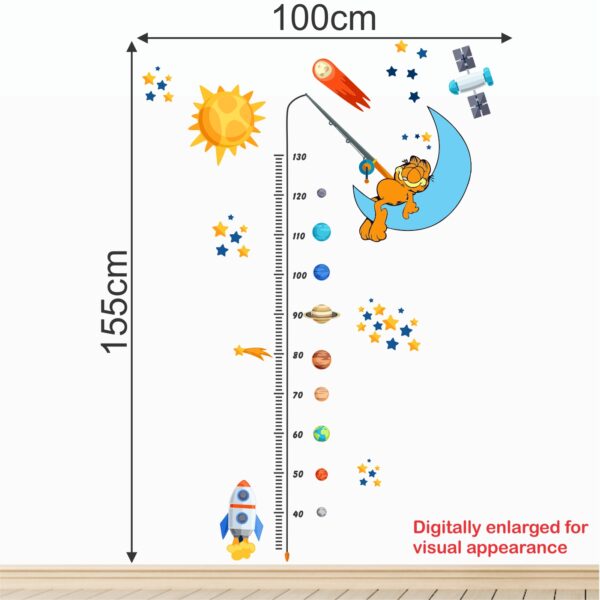 Space Theme Kids Size Measuring Chart  Baby - Learning Education  Nursery  Pre School Kinder Garden Wall Sticker - Image 3