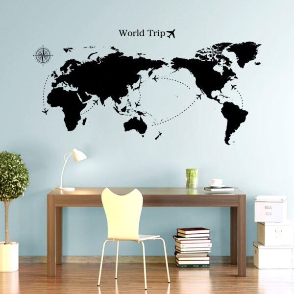 World Map Trip Travel Adventure - Office  Wall Sticker