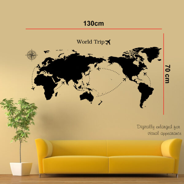 World Map Trip Travel Adventure - Office  Wall Sticker - Image 3