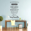 Work Hard Never Give up Inspirational Motivation Quotes Wall Sticker