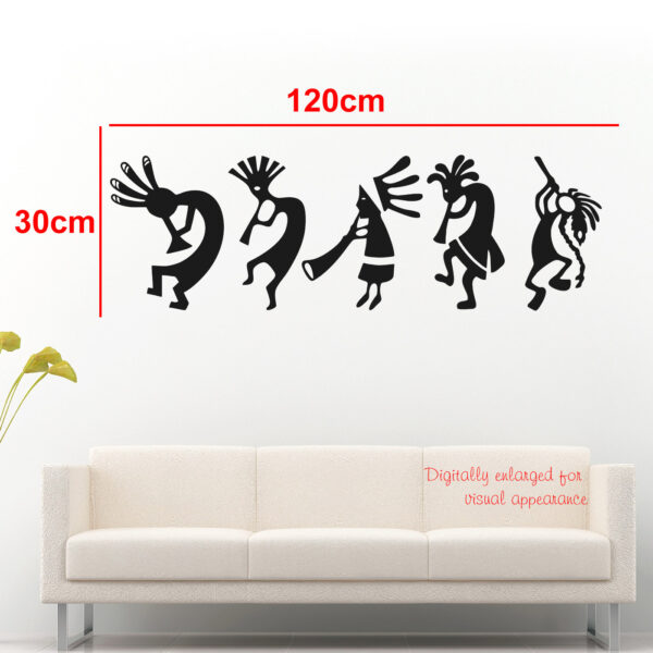 African Music Band - Doodle - Kokopelli Art - Set Of 5  Stair Wall Stickers