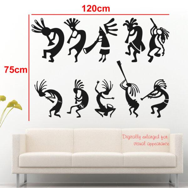 African Music Band - Doodle - Kokopelli Art - Set Of 10  Stair Wall Stickers