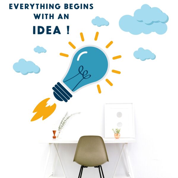 Everything Begins With An Idea - Office - Motivational - Inspirational - Quotes - Wall Sticker - Image 2