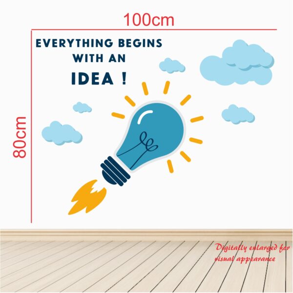 Everything Begins With An Idea - Office - Motivational - Inspirational - Quotes - Wall Sticker - Image 3