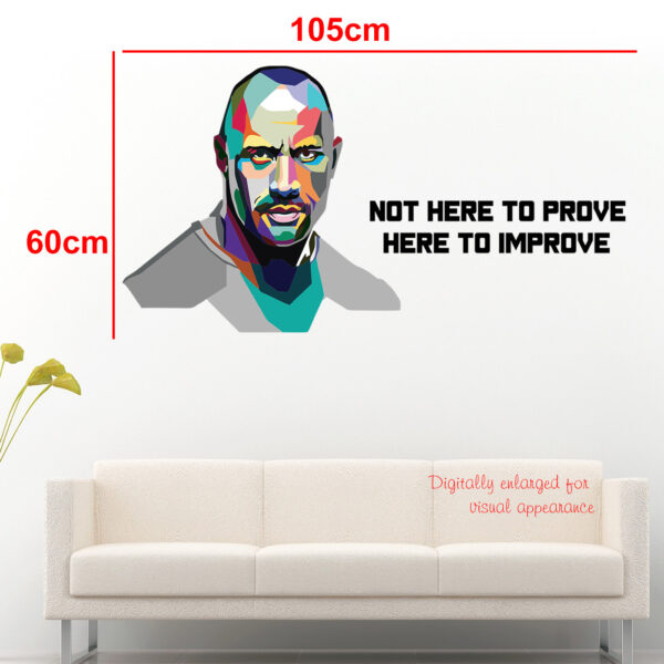 Dwayne Johnson -Hollywood - Movie - WWE - Rock - Motivational - Inspirational - Quotes - Warp Art - Creative - Colourful Wall Sticker - Image 3