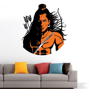 Lord Ram - Orange - Saffron - God - Hindu - Warrior Wall Sticker