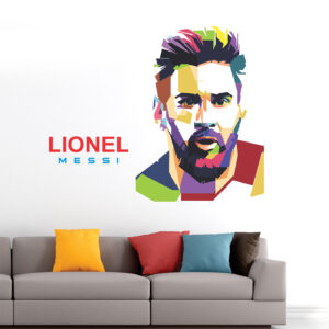Lionel Messi - Football - Sports - Inspiration - Colorful - Warp - Art - Creative Wall Sticker
