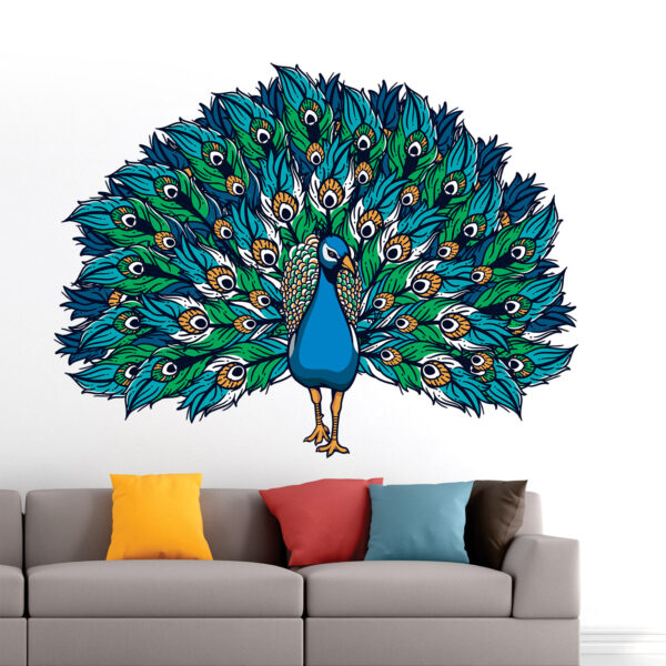 Beautiful - Peacock - King Of Birds - Nature - Creative - Colorful Wall Sticker