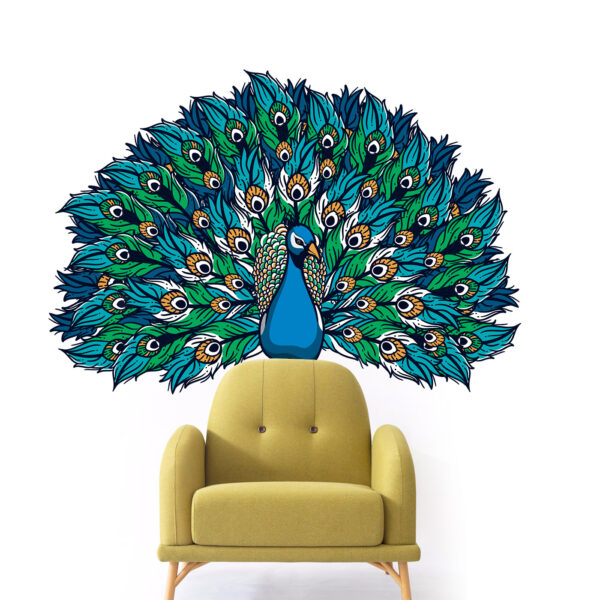 Beautiful - Peacock - King Of Birds - Nature - Creative - Colorful Wall Sticker