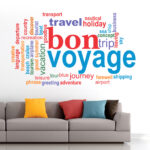 Bon Voyage - Adventure - typography - Office - Inspirational - Motivational - Quotes - Wall Sticker