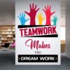Team Work  Makes Dream Work -Typography - Office - Inspirational - Motivational - Quotes - Wall Sticker