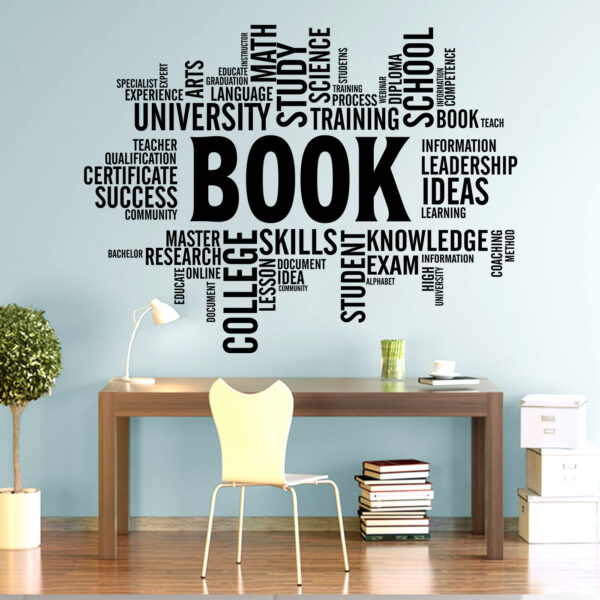 Reading - Books - Knowledge - Typography - Office - Inspirational - Motivational - Quotes - Wall Sticker