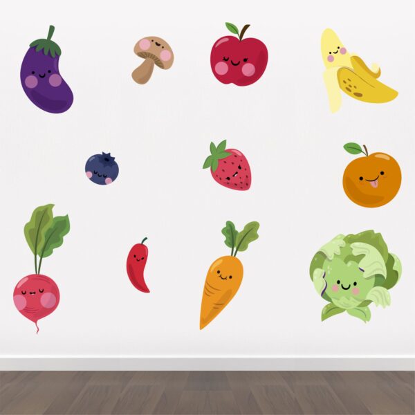 Colourful Vegetables - Baby - Kids - Learning Education  Nursery  Pre School Kinder Garden Wall Sticker - Image 2