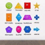 Colourful Shapes - Baby - Kids - Learning Education  Nursery  Pre School Kinder Garden Wall Sticker