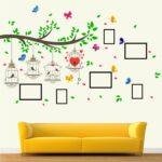 Family Photo - Frame - Tree - Birds Cage - Butterfly - Wall Sticker