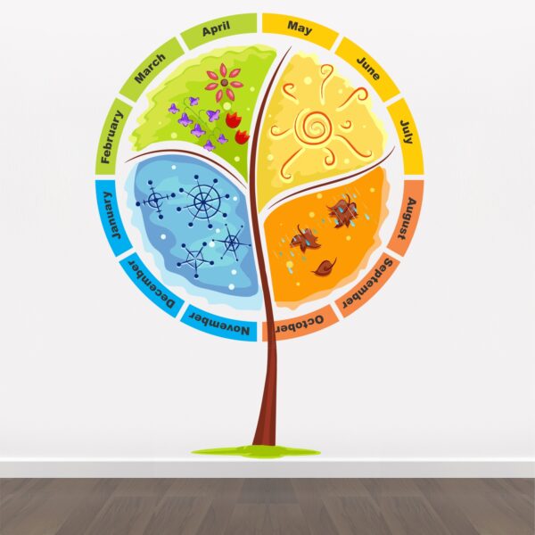 4 Seasons In A Year - Kids - Learning - Education - Nursery School - Kinder Garden - Wall Sticker