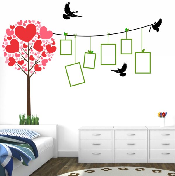 3D heart - tree - family - Photo - Frame - Creative - Colorful - Wall Sticker