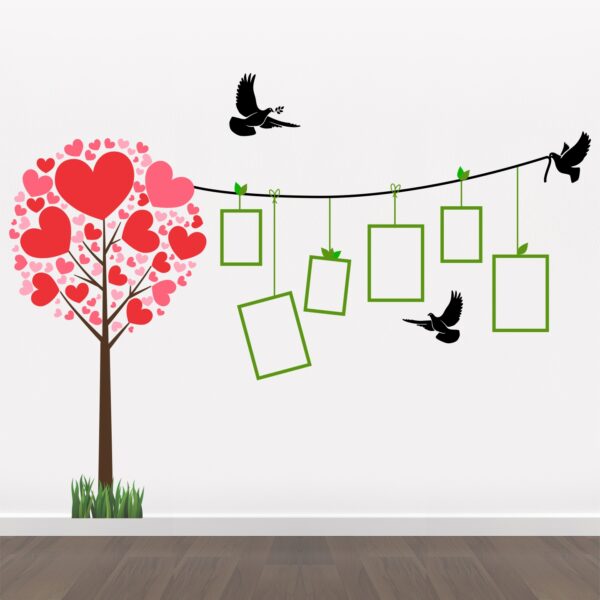 3D heart - tree - family - Photo - Frame - Creative - Colorful - Wall Sticker