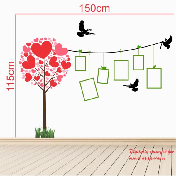 3D heart - tree - family - Photo - Frame - Creative - Colorful - Wall Sticker