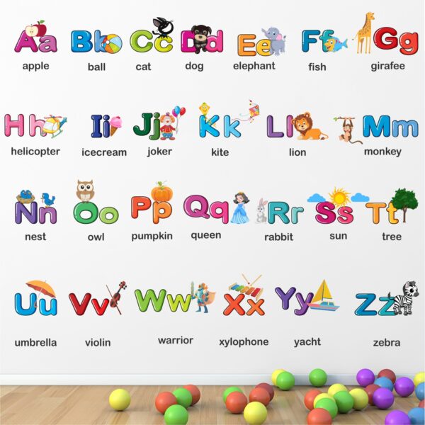 Alphabets for Kids Learning Education  Nursery  Pre School Kinder Garden Baby Wall Sticker