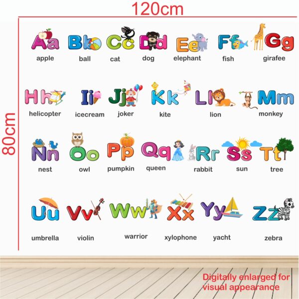 Alphabets for Kids Learning Education  Nursery  Pre School Kinder Garden Baby Wall Sticker