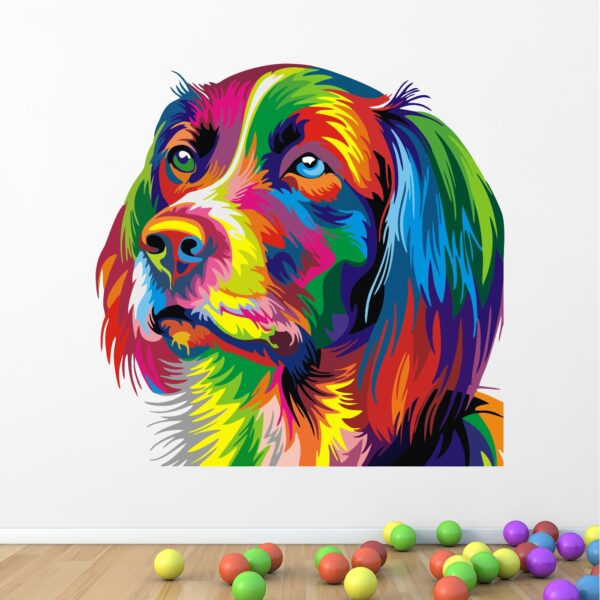 Colorful - Dog - Face - Warp - Art - Creative - Wall Sticker