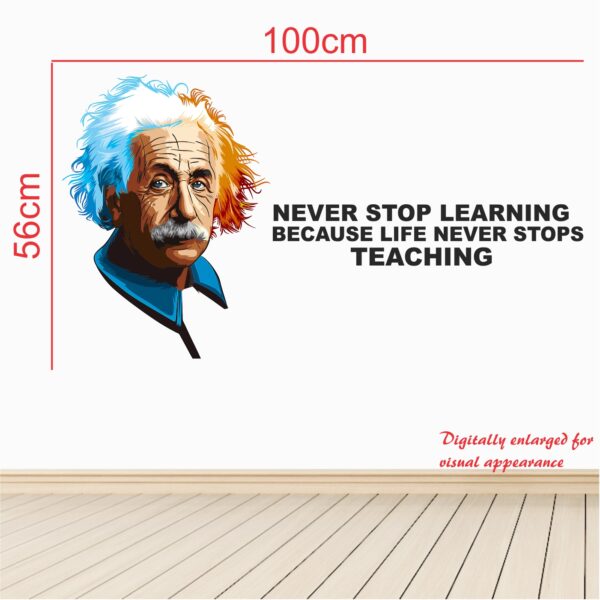 Albert Einstein -Never Stop Learning - Inspirational Motivational Quotes Wall Sticker - Image 3