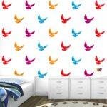 Colorful - Birds - Pattern - Creative - Decorative Full  Wall Sticker For Home Office School Kids Baby Rooms