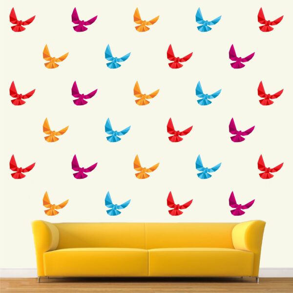 Colorful - Birds - Pattern - Creative - Decorative Full  Wall Sticker For Home Office School Kids Baby Rooms - Image 2