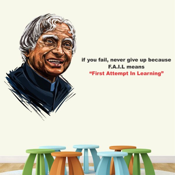 APJ Abdul Kalam - First Attempt In Learning - Office - Inspirational - Motivational - Quotes - Wall Sticker