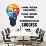 Working Together Is Success - Office Inspirational Motivational Quotes Wall Sticker