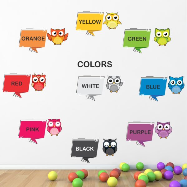 Colours - Names - Cute - Birds -  Baby - Kids - Learning - Education - Nursery - Pre School - Kinder Garden Creative - Colorful - Wall Sticker - Image 2