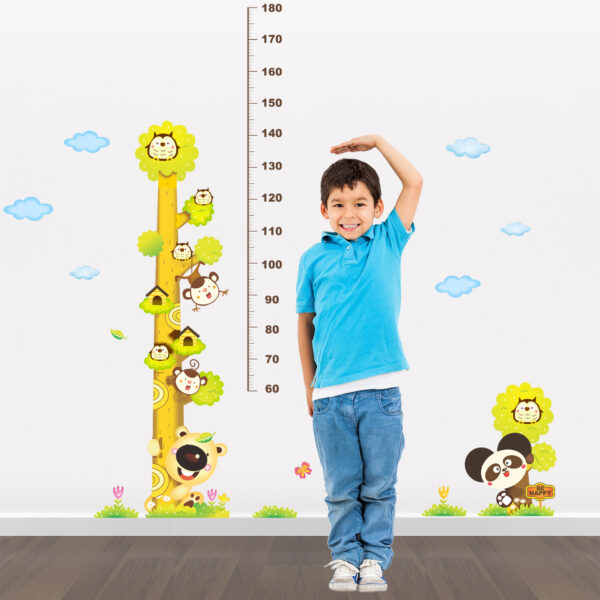 Forest - Panda - Theme - Size Measuring Chart Kids - Baby  - Learning Education  Nursery  Pre School Kinder Garden Wall Sticker